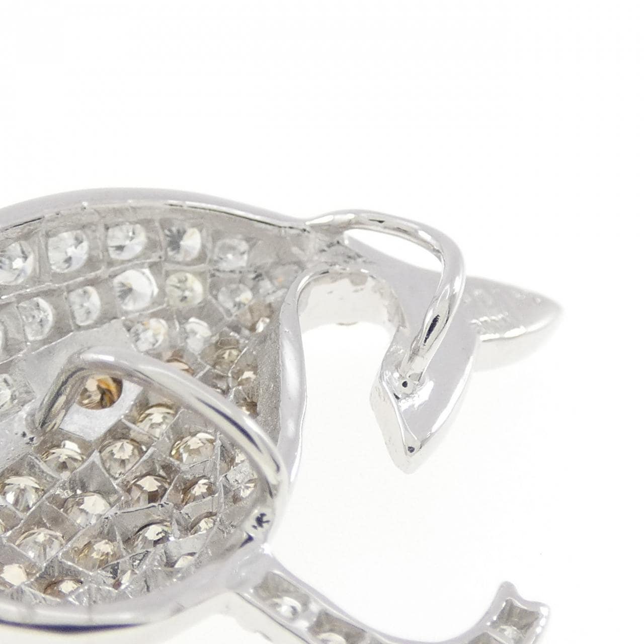 K18WG パヴェ クジラ ダイヤモンド ペンダント 1.00CT