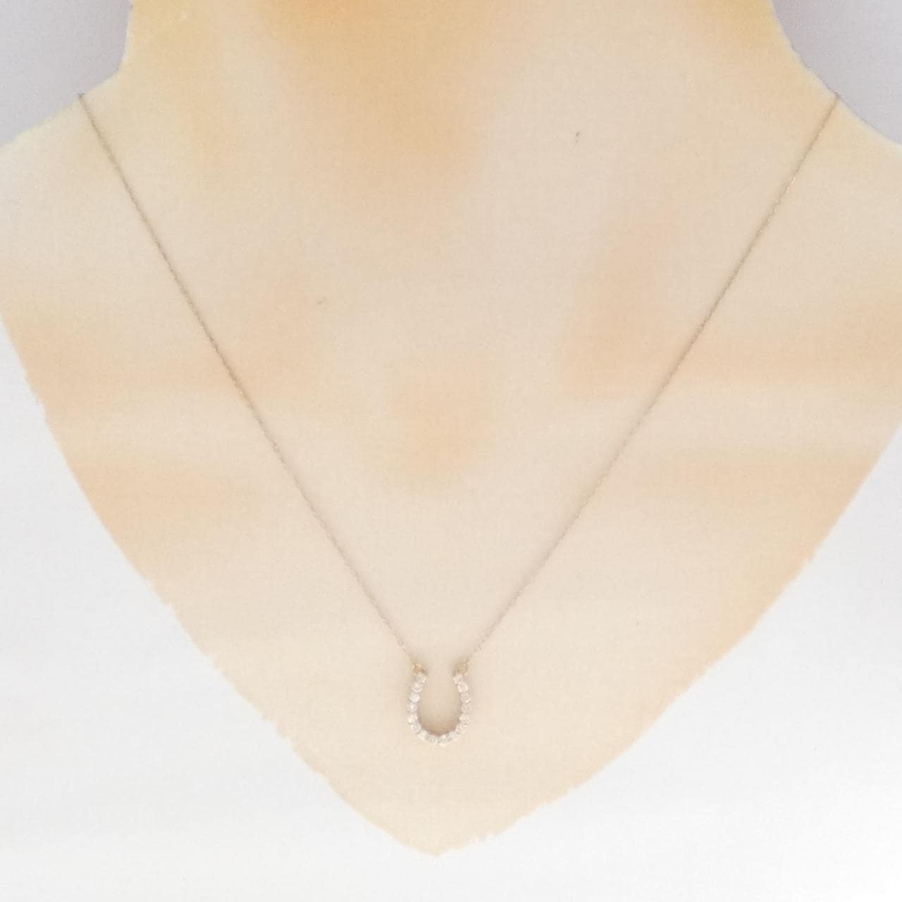 K18PG 馬蹄形鑽石項鍊 0.30CT