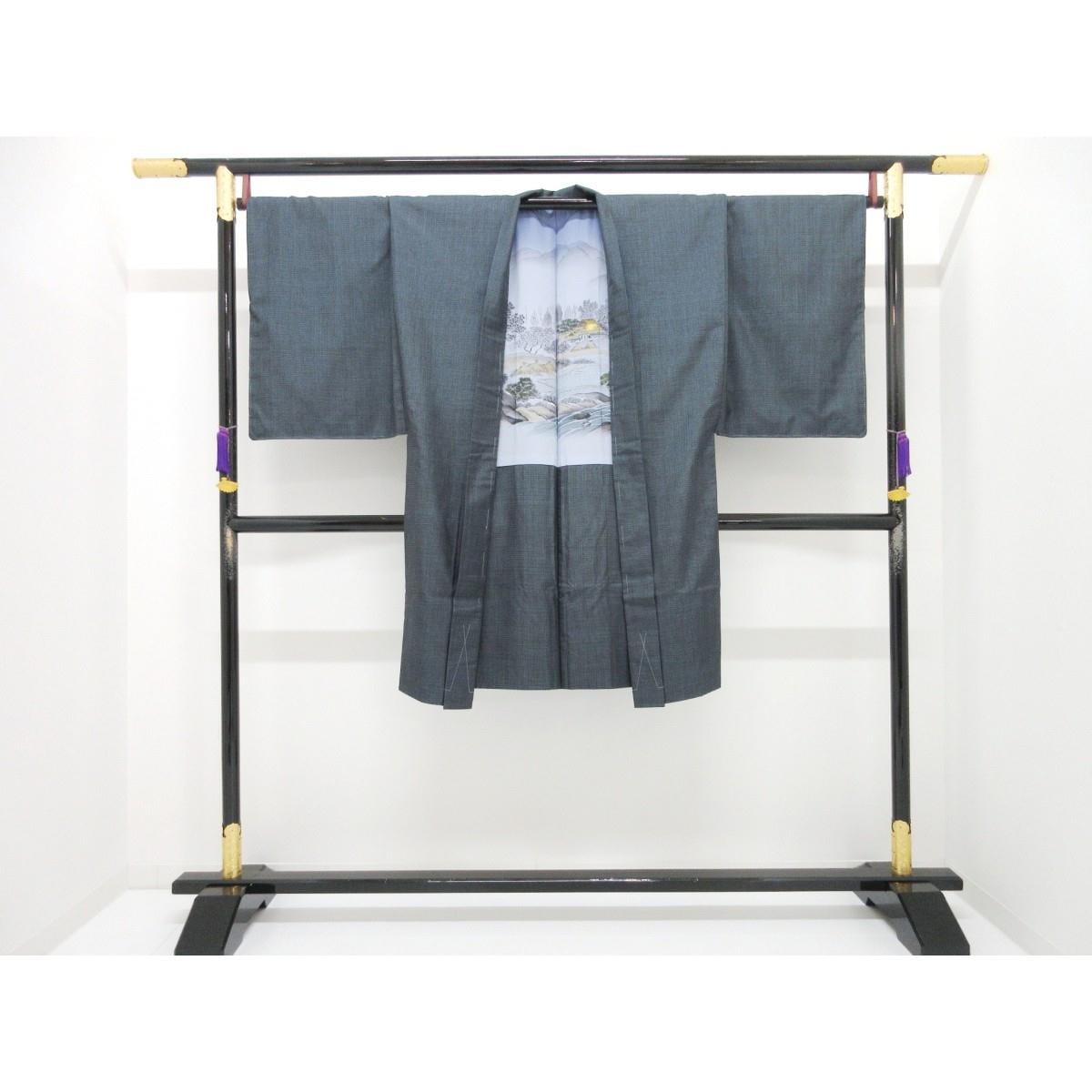 【未使用品】男物　【大島紬】１００山　きもの・羽織・長襦袢　３点セット
