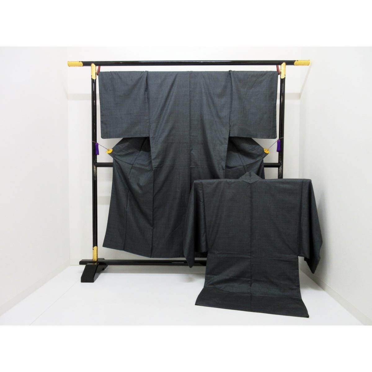 男物【大島紬】１００山　きもの・羽織　２点セット