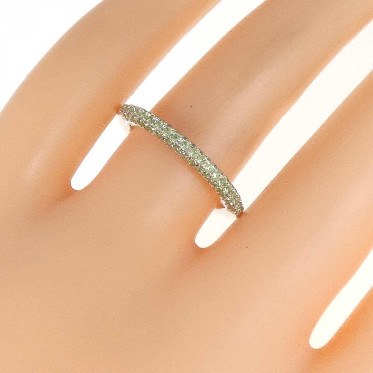 K18WG グリーンガーネット リング 0.53CT