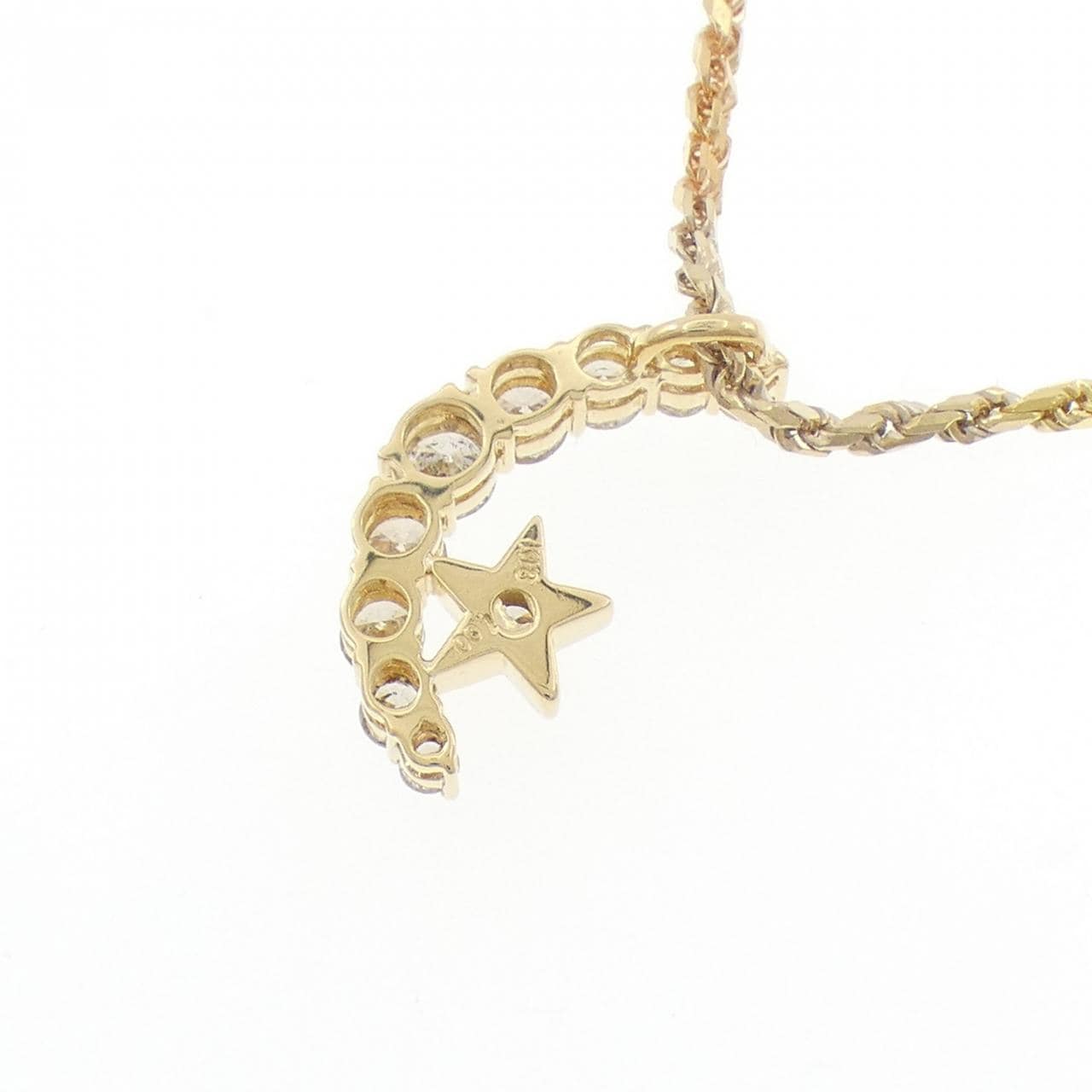 K18YG/750YG ムーン×スター ダイヤモンド ネックレス 1.00CT