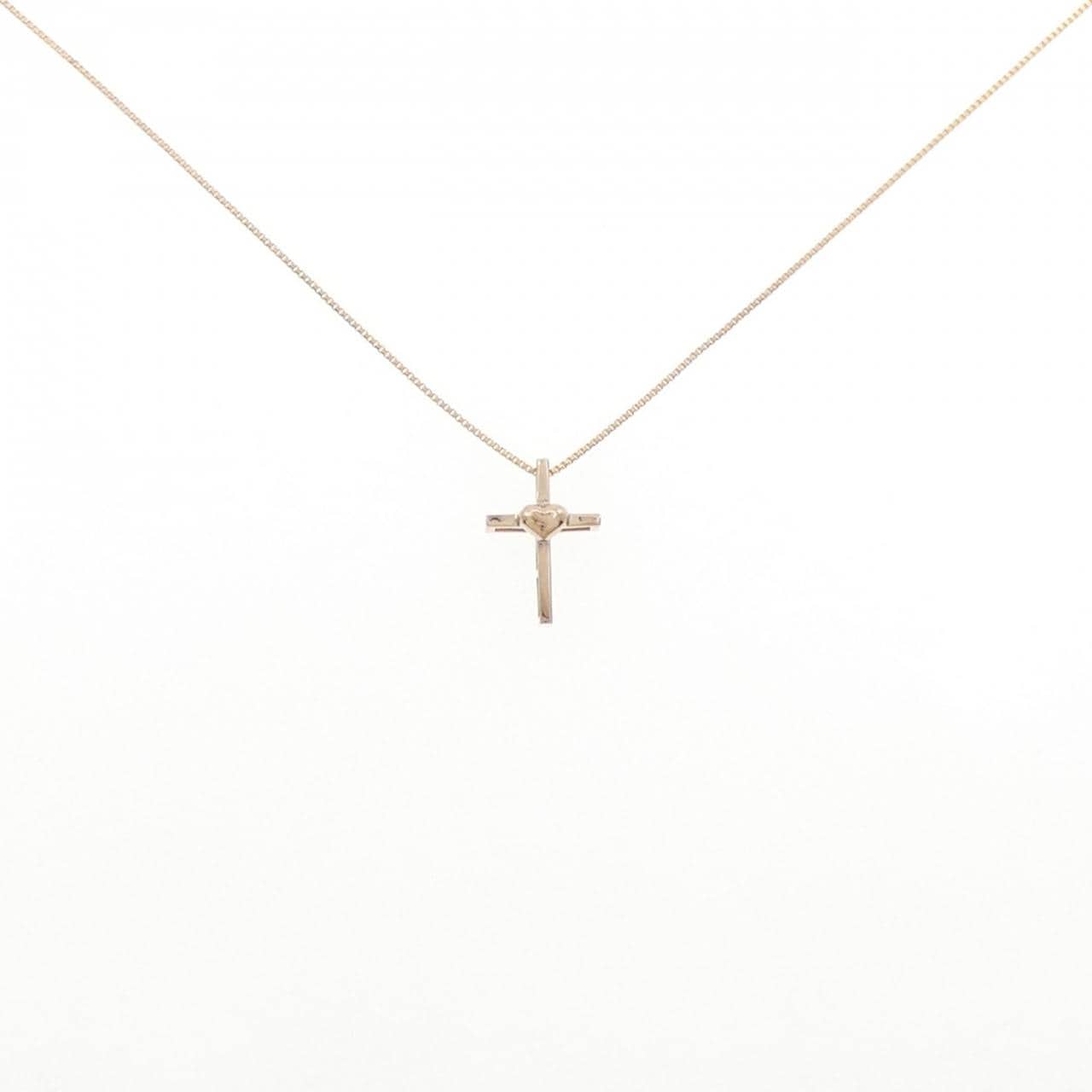 スタージュエリー クロス×ハート K18PG ネックレス