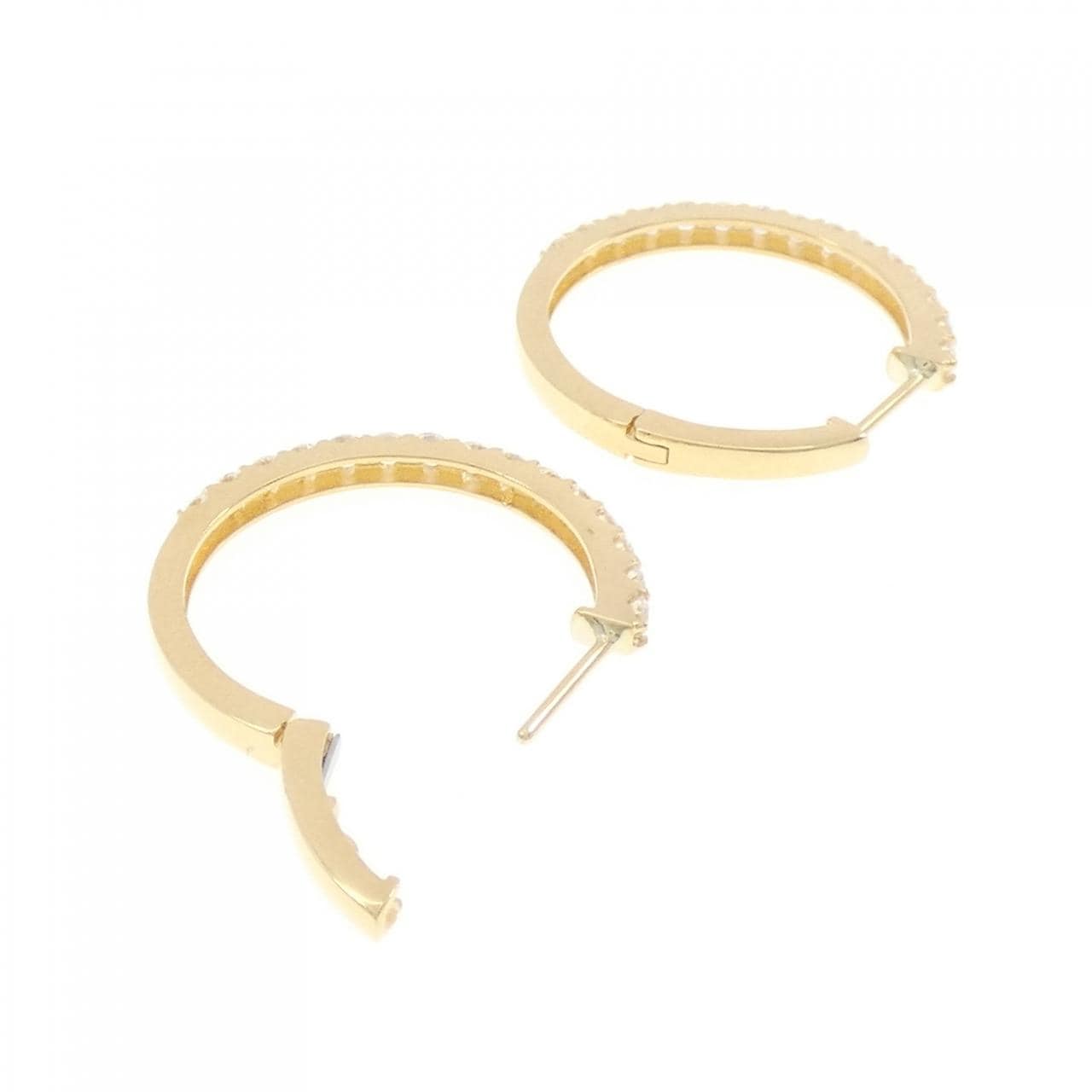 【新品】K18YG フープ ダイヤモンド ピアス 0.802CT