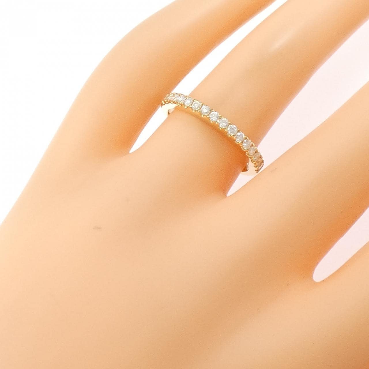 【リメイク】K18YG ハーフエタニティ ダイヤモンド リング 0.32CT