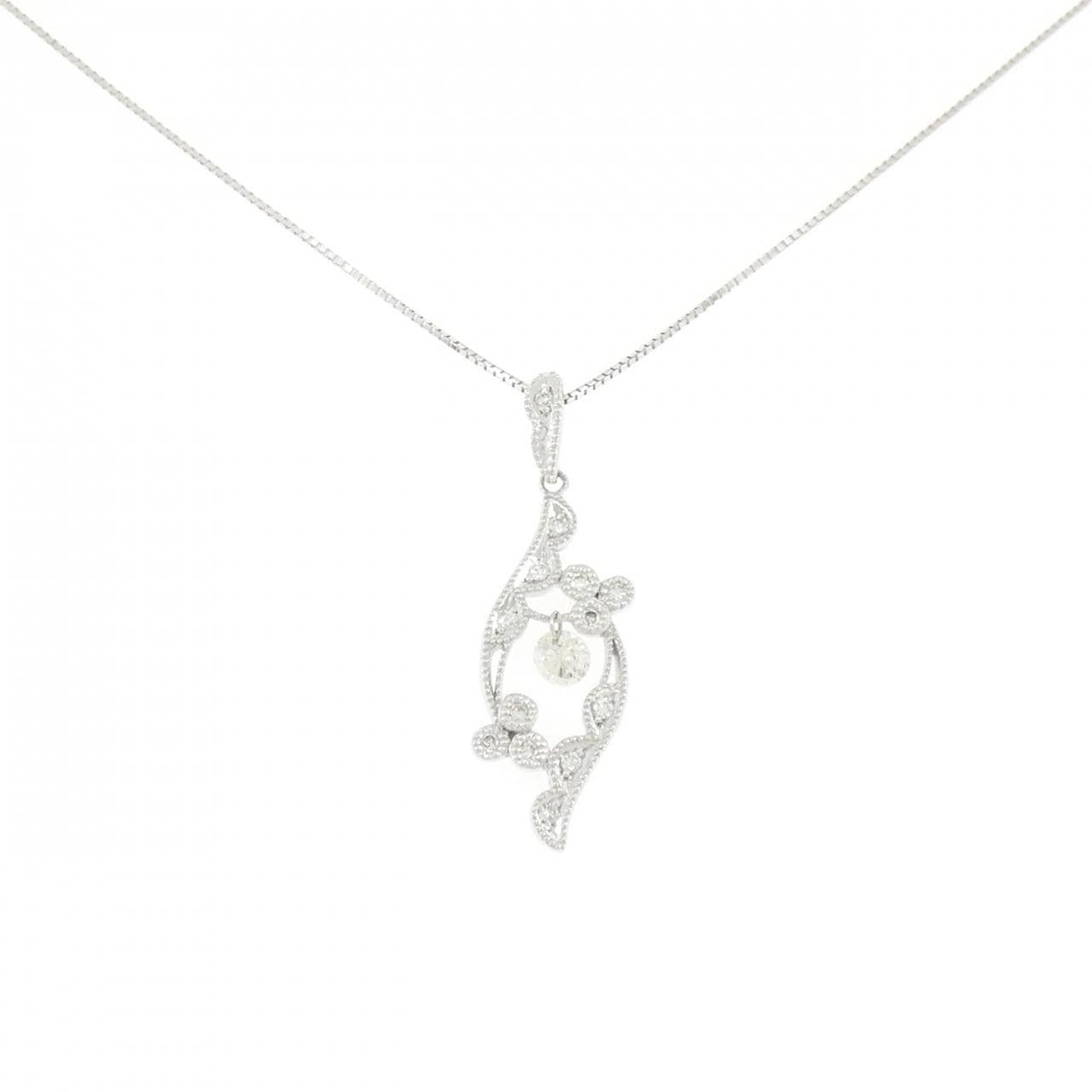 K18WG ダイヤモンド ネックレス 0.34CT