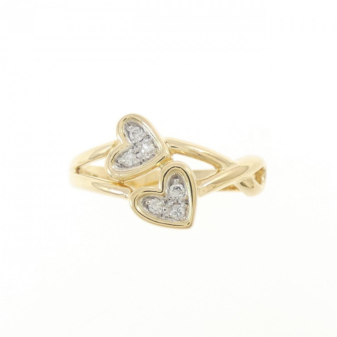 K18YG/PT900 心形钻石戒指 0.06CT