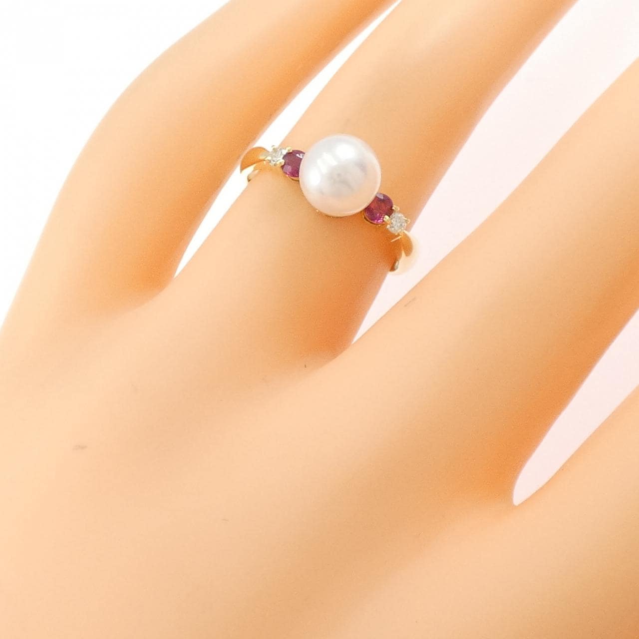 K18YG アコヤパール リング 6.9mm