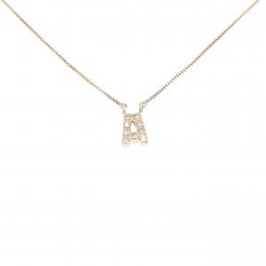 K10PG イニシャルA ダイヤモンド ネックレス 0.04CT
