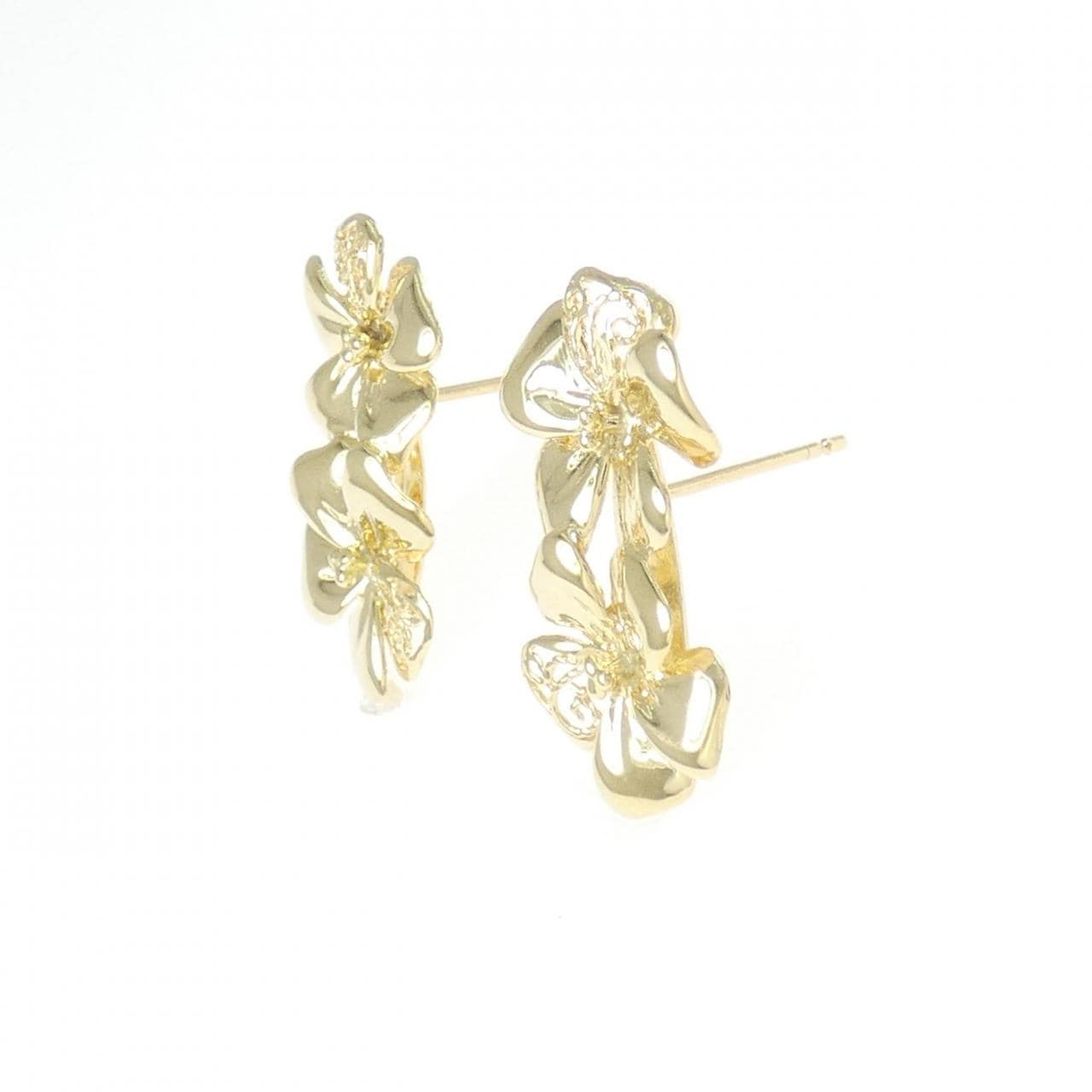 K18YG フラワー ピアス