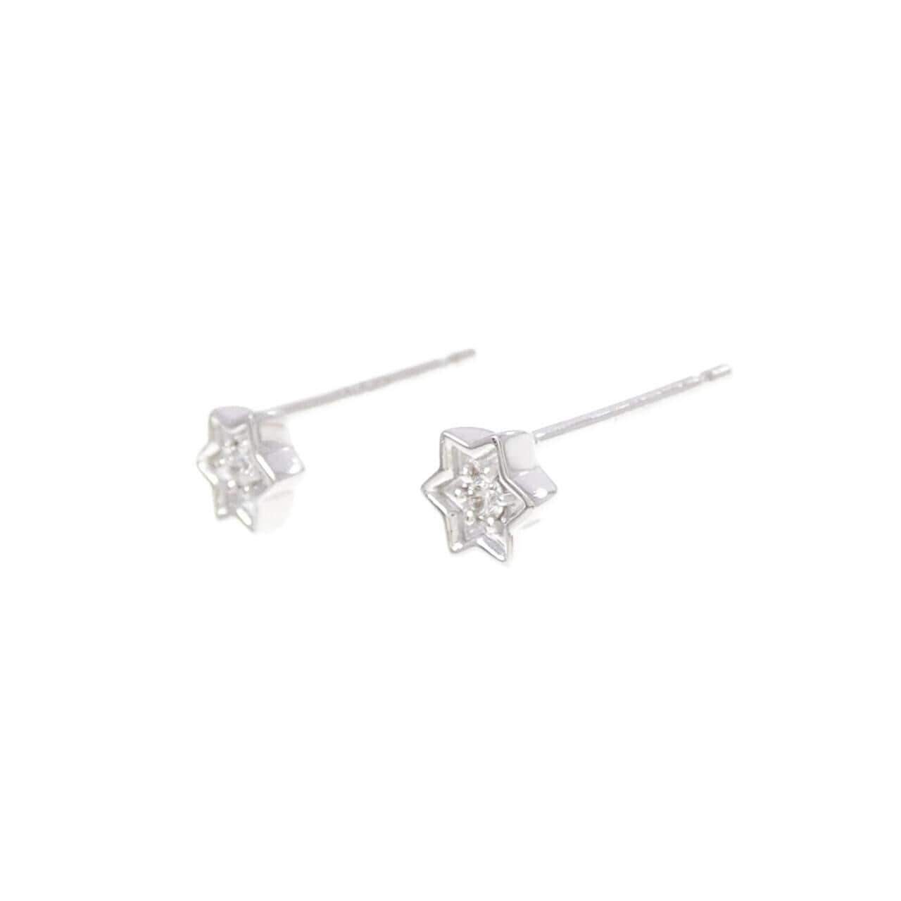 K18WG ダイヤモンド ピアス 0.04CT