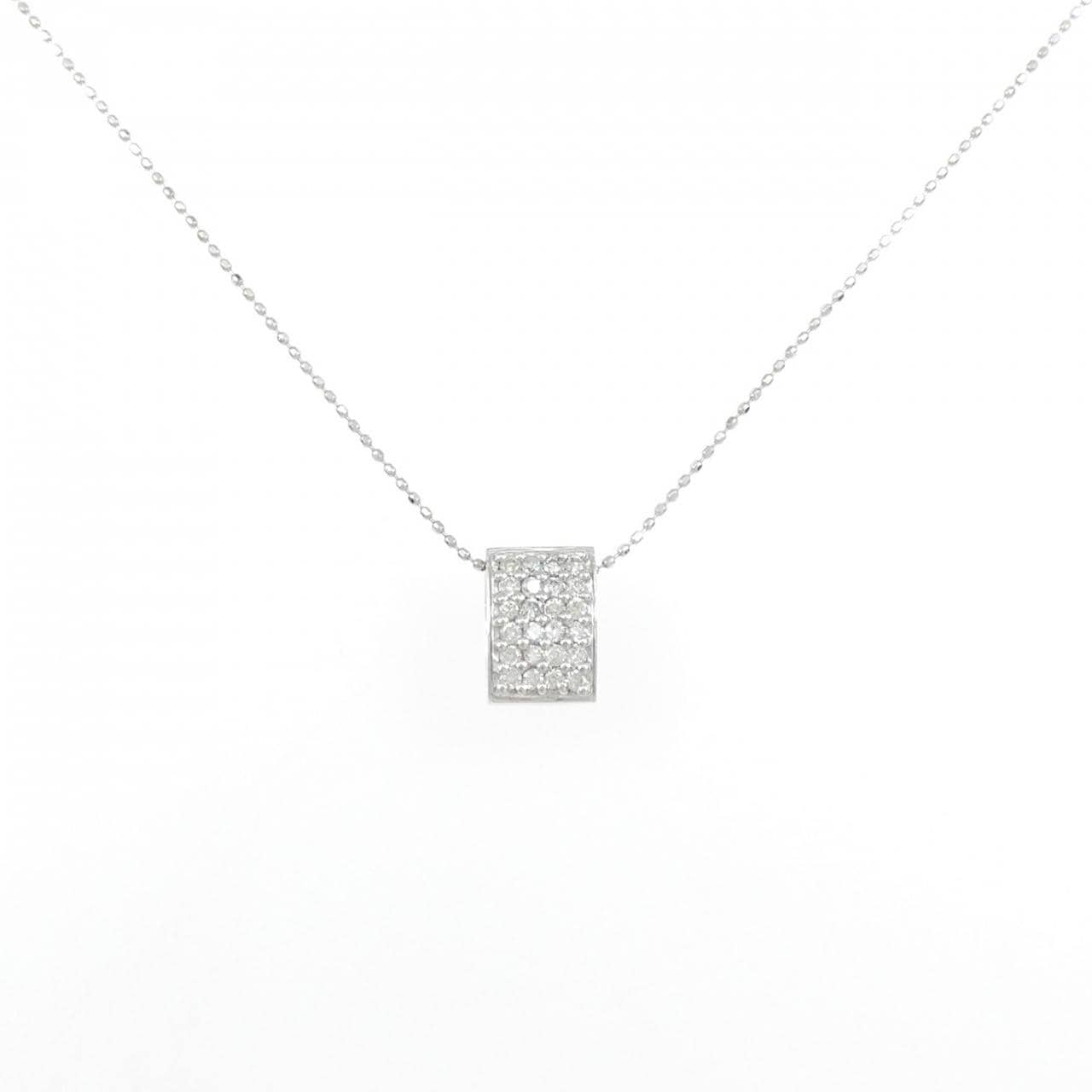 K18WG パヴェ ダイヤモンド ネックレス 0.30CT