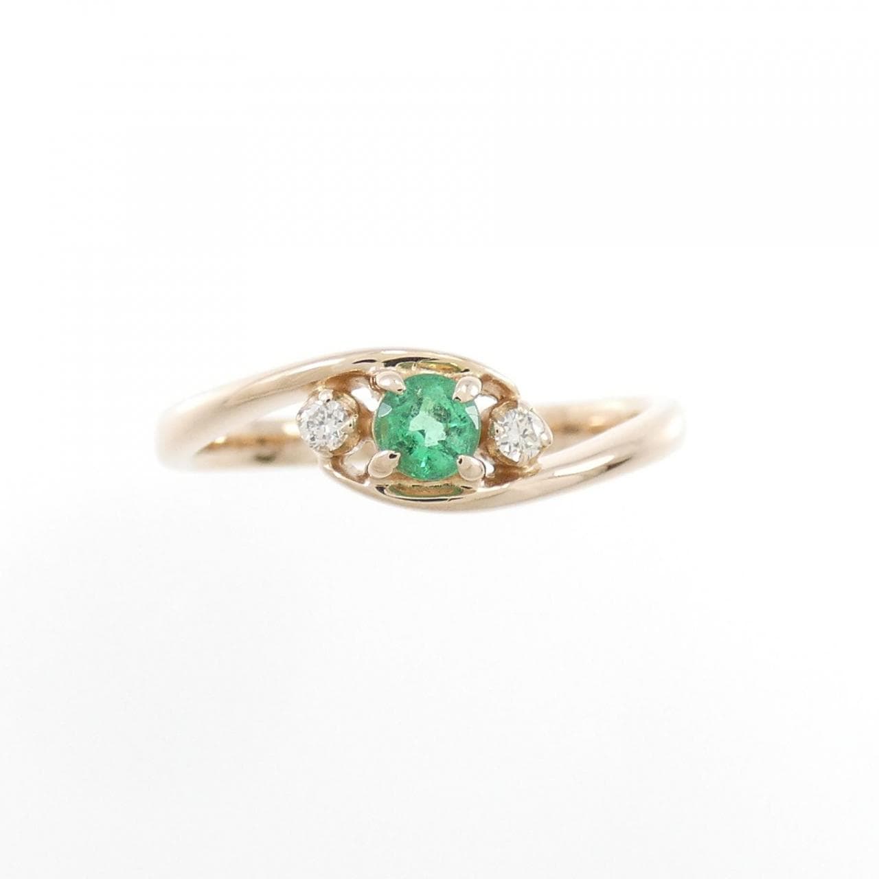 K18PG emerald ring 0.10CT