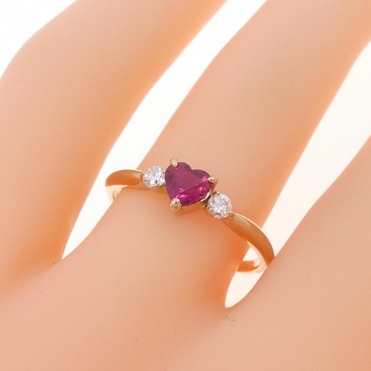 K18PG ルビー リング 0.39CT