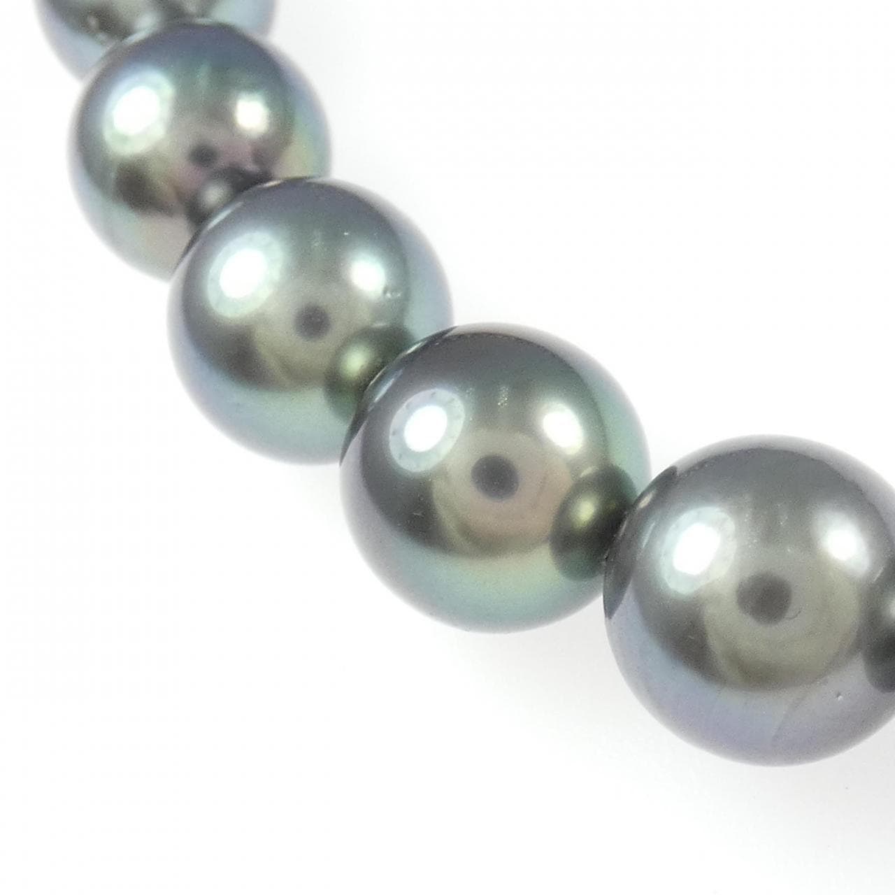 シルバークラスプ 黒蝶パール ネックレス 9-10mm