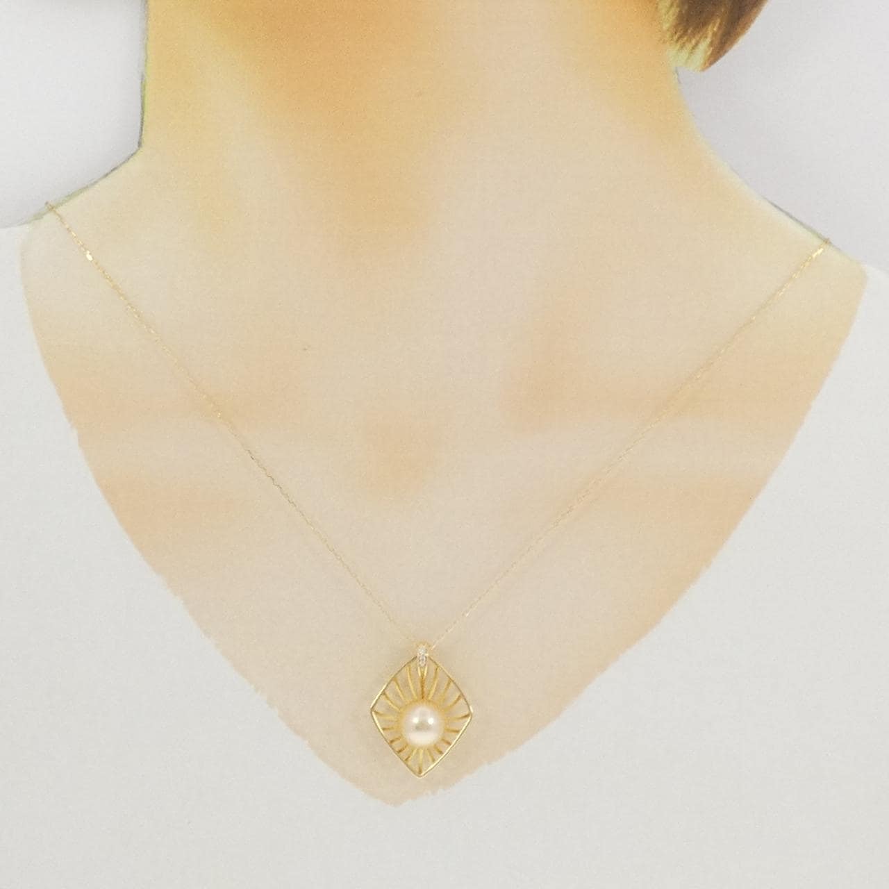 K18YG 白蝶パール ネックレス 9.5mm