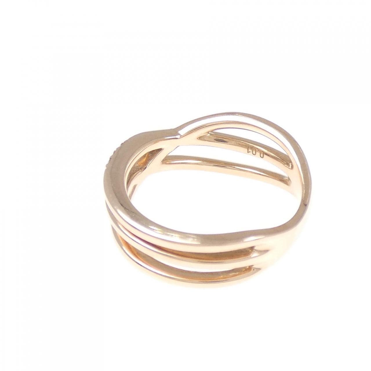 K10PG Diamond Pinky Ring 0.01CT