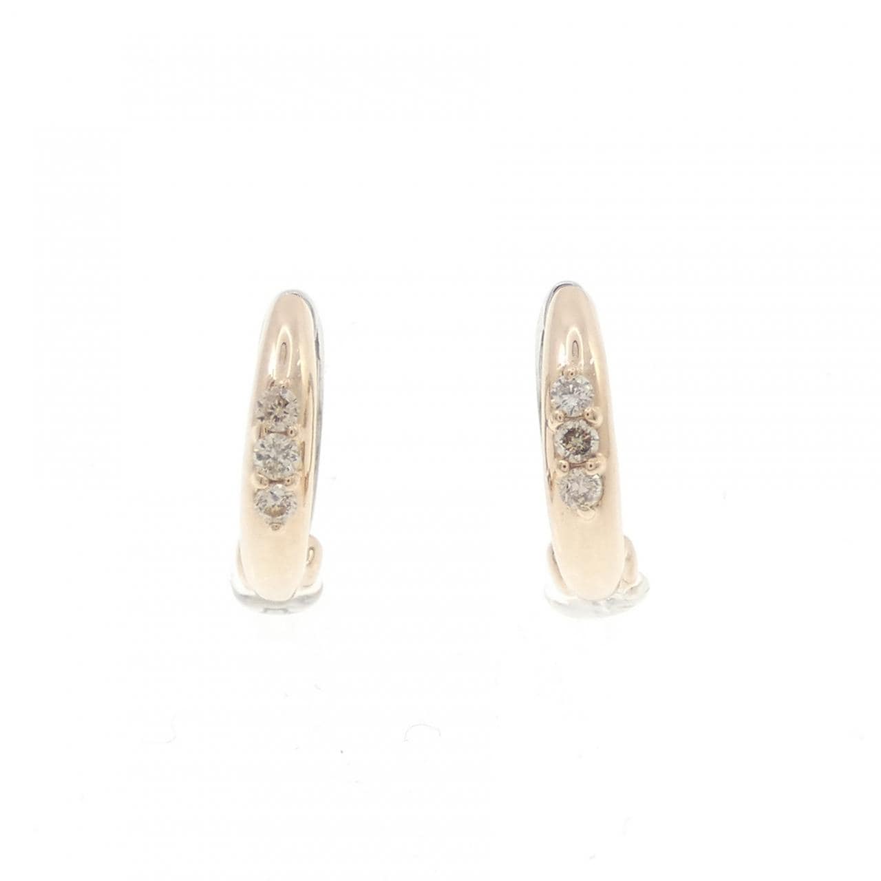 K18PG/PT900 ダイヤモンド イヤリング 0.12CT