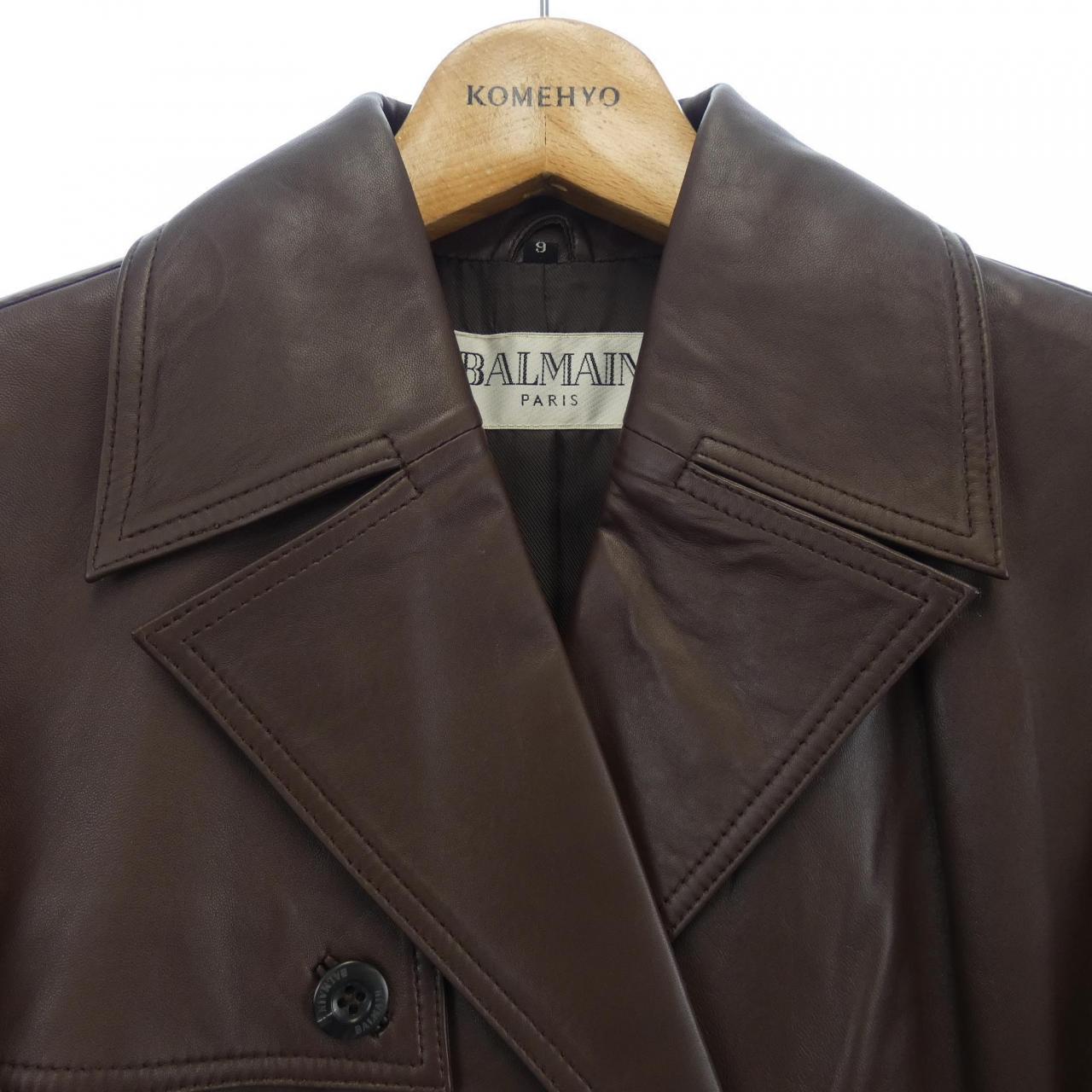 BALMAIN leather coat