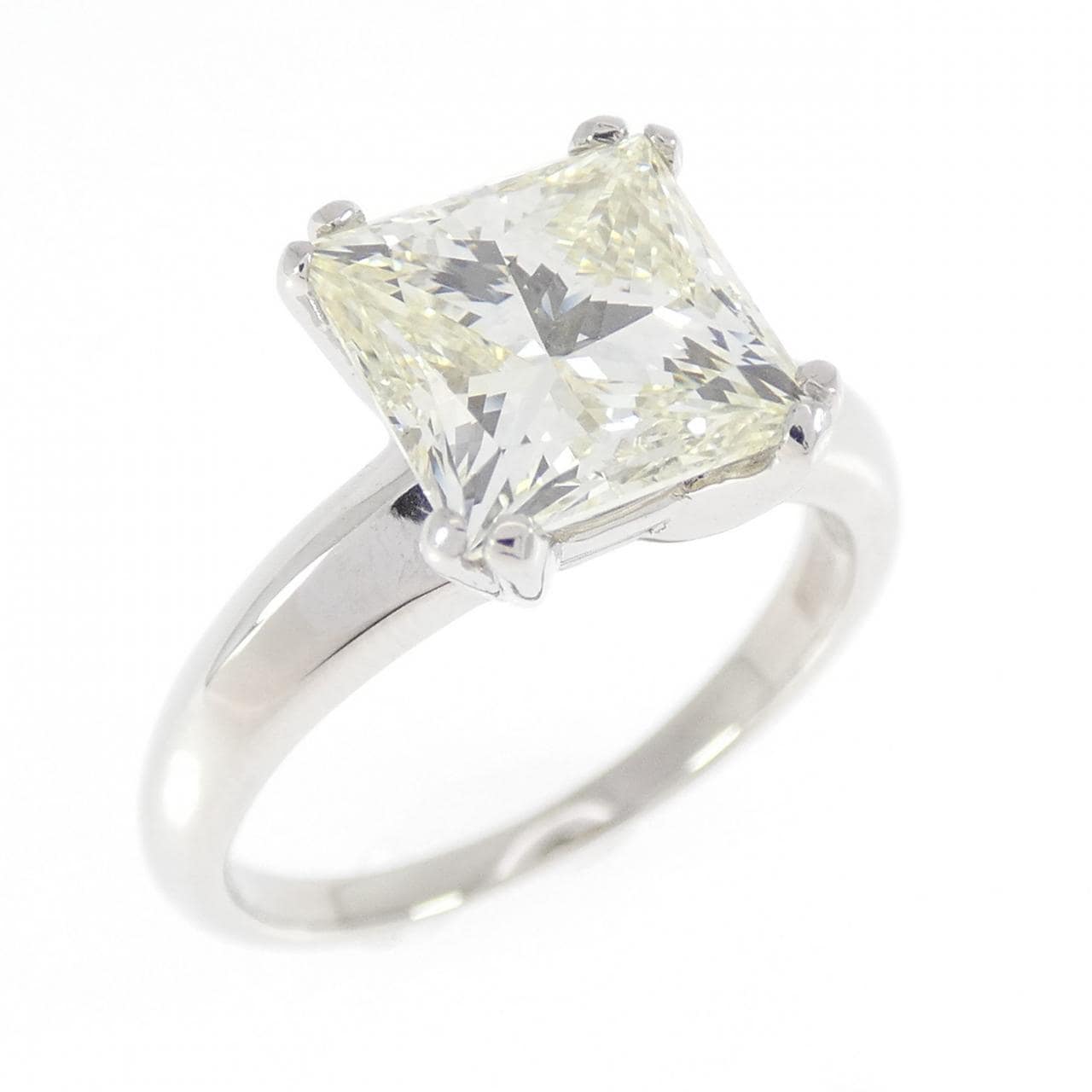 PT950 ダイヤモンド リング 3.014CT VLY VS1 ファンシーカット