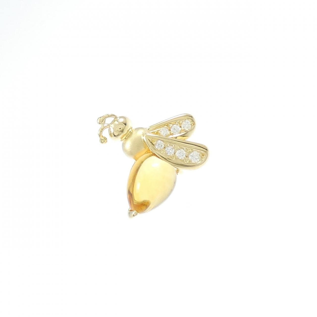 750YG ビー シトリン ブローチ 2.00CT