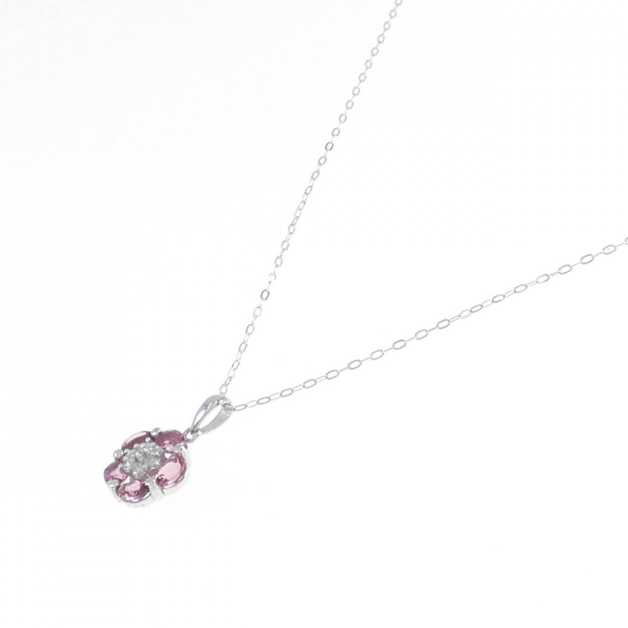 [BRAND NEW] K18WG flower Tourmaline necklace