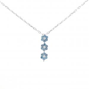 K18WG 2WAY フラワー ダイヤモンド ネックレス 0.58CT