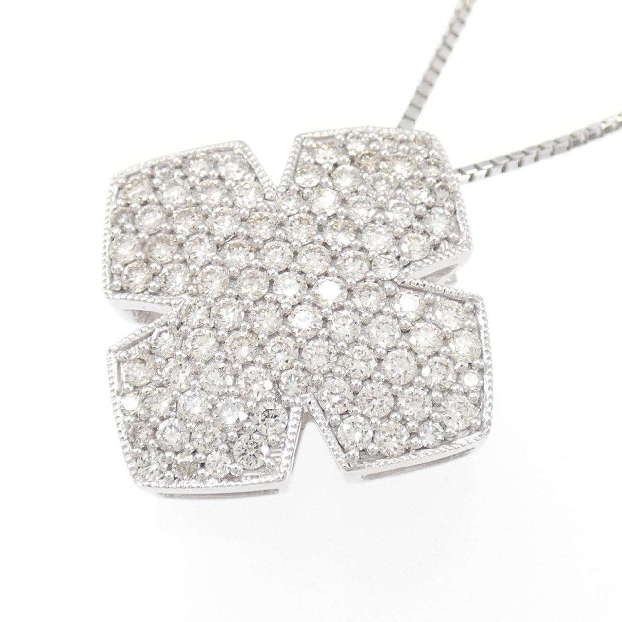 K18WG pave Diamond necklace 1.00CT