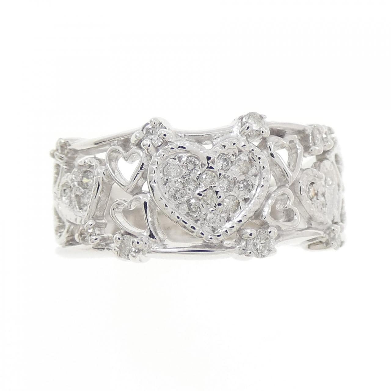 K18WG ハート ダイヤモンド リング 0.27CT