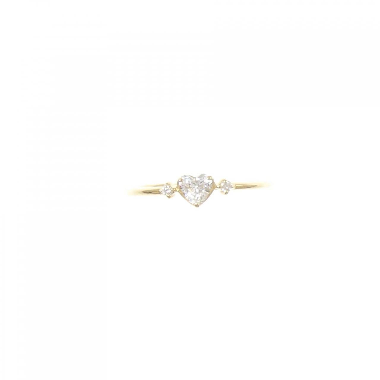 K18YG ハート ダイヤモンド リング 0.13CT