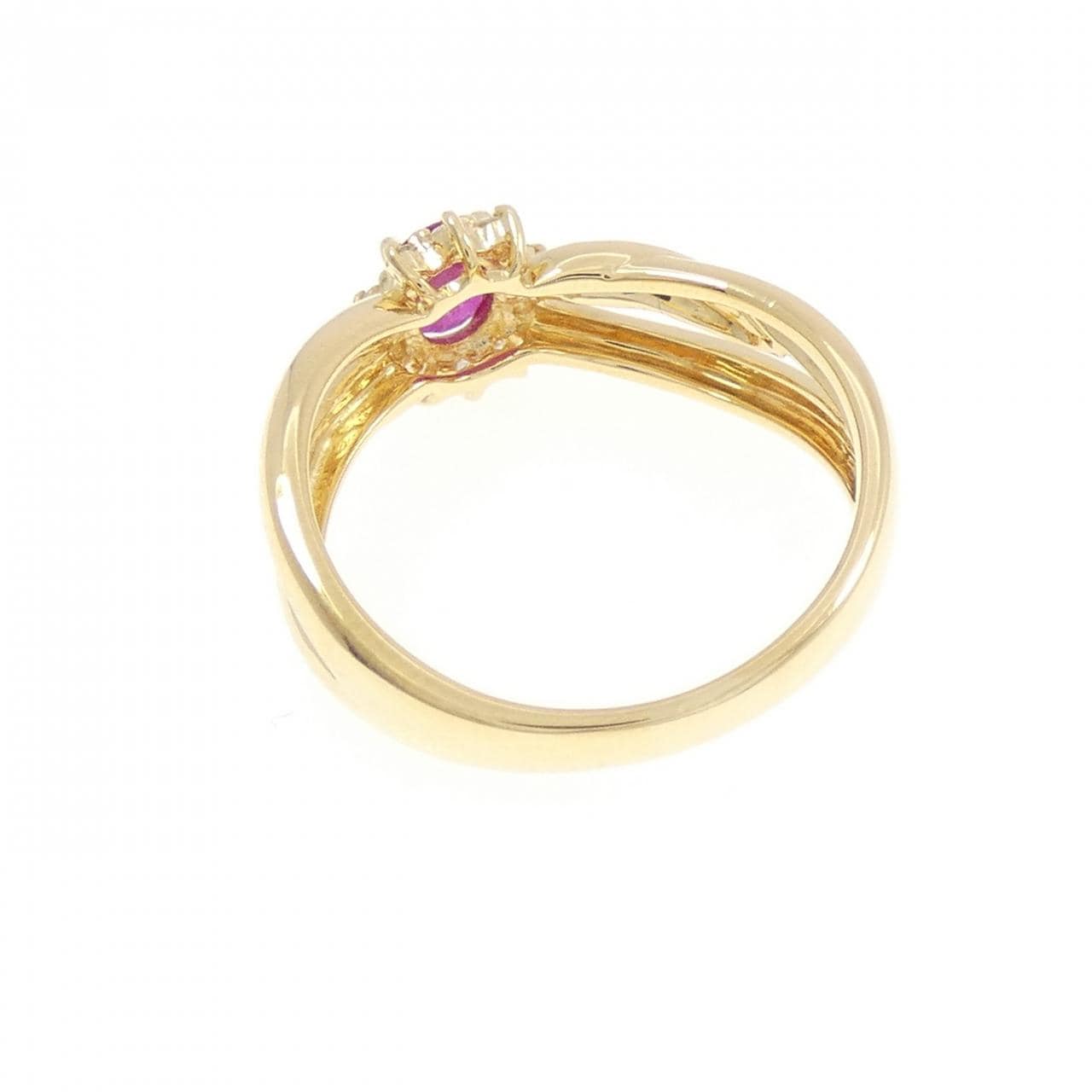 K18YG ルビー リング 0.33CT