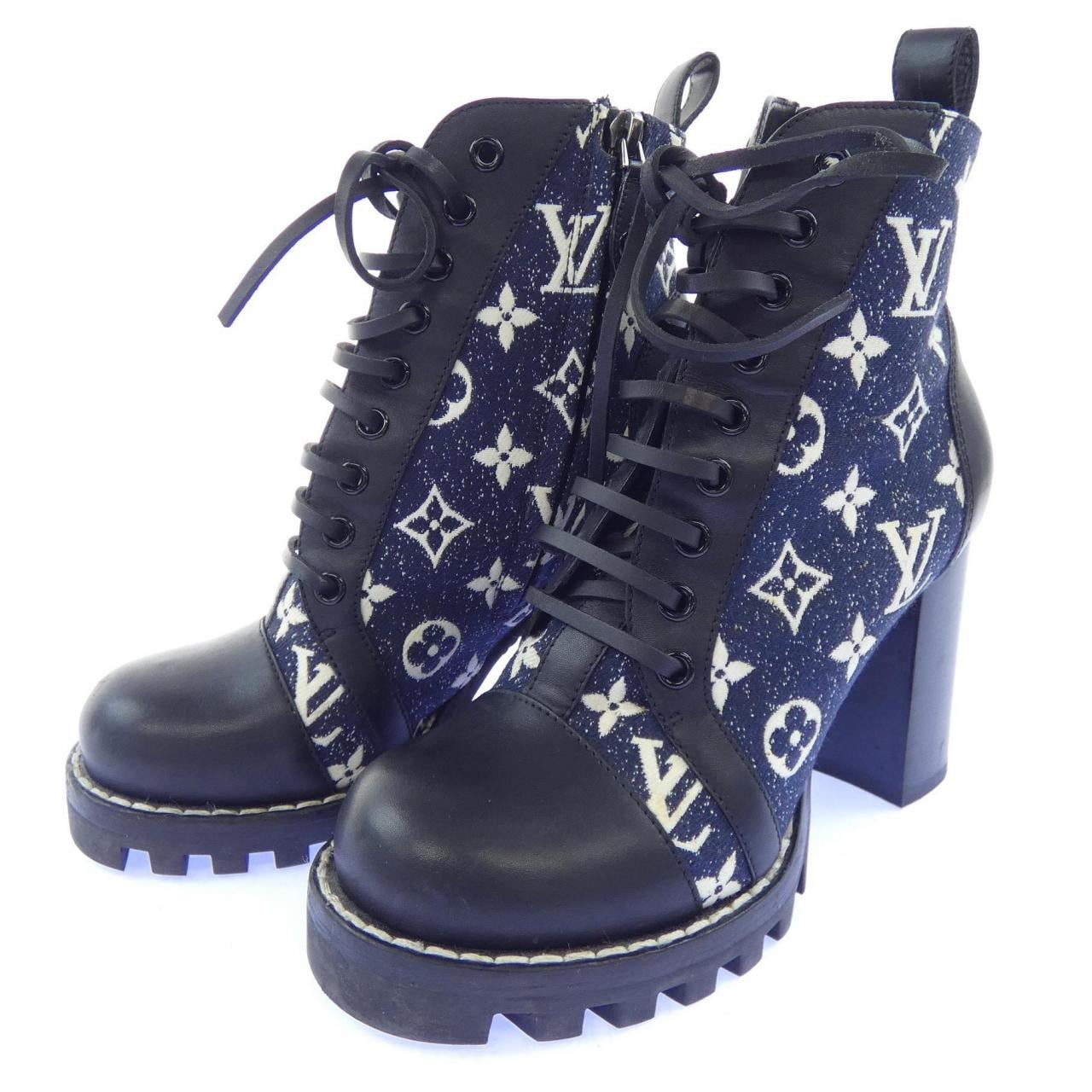 ルイヴィトン LOUIS VUITTON モノグラムデニム スタートレイルライン ブーツ