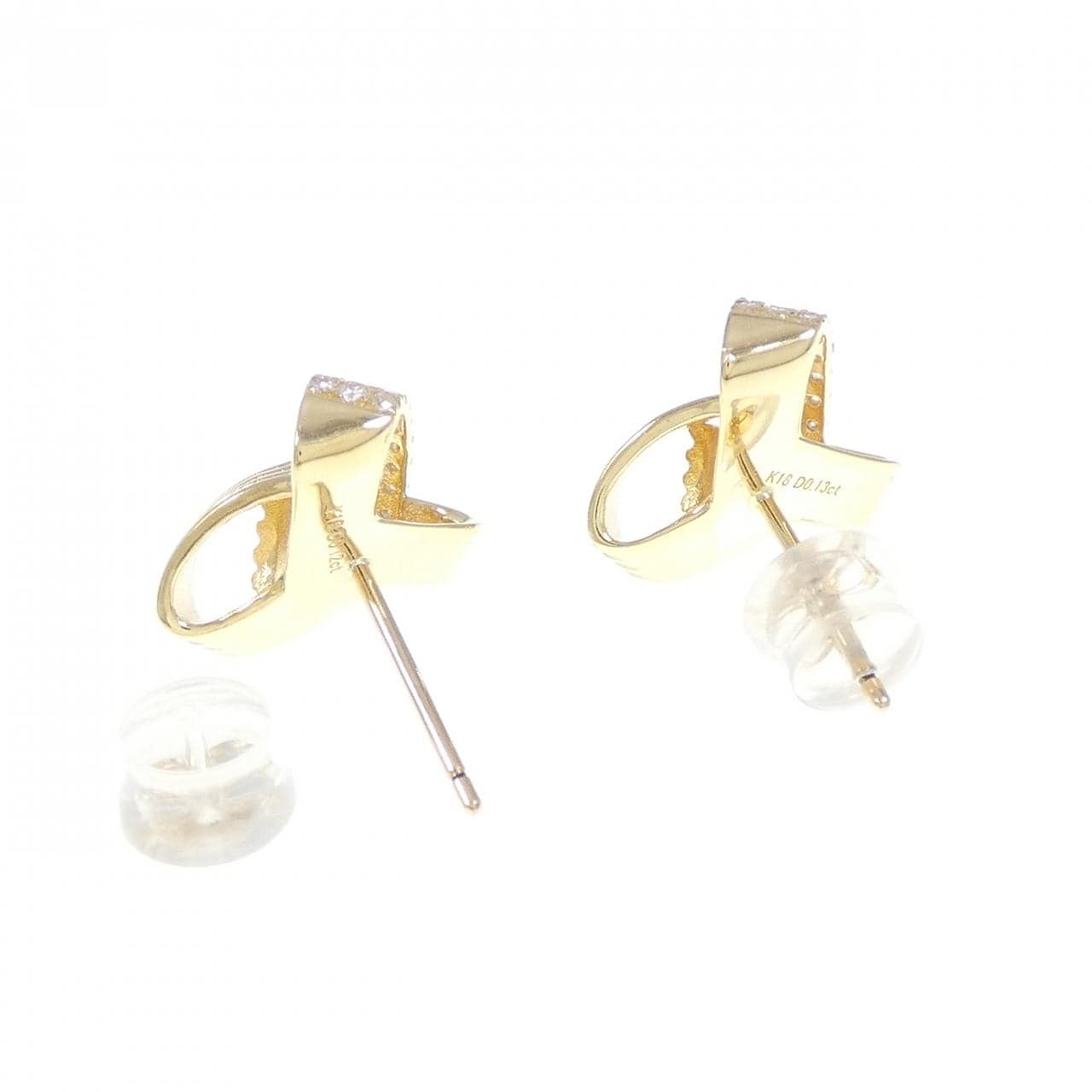 K18YG钻石耳环 0.25CT