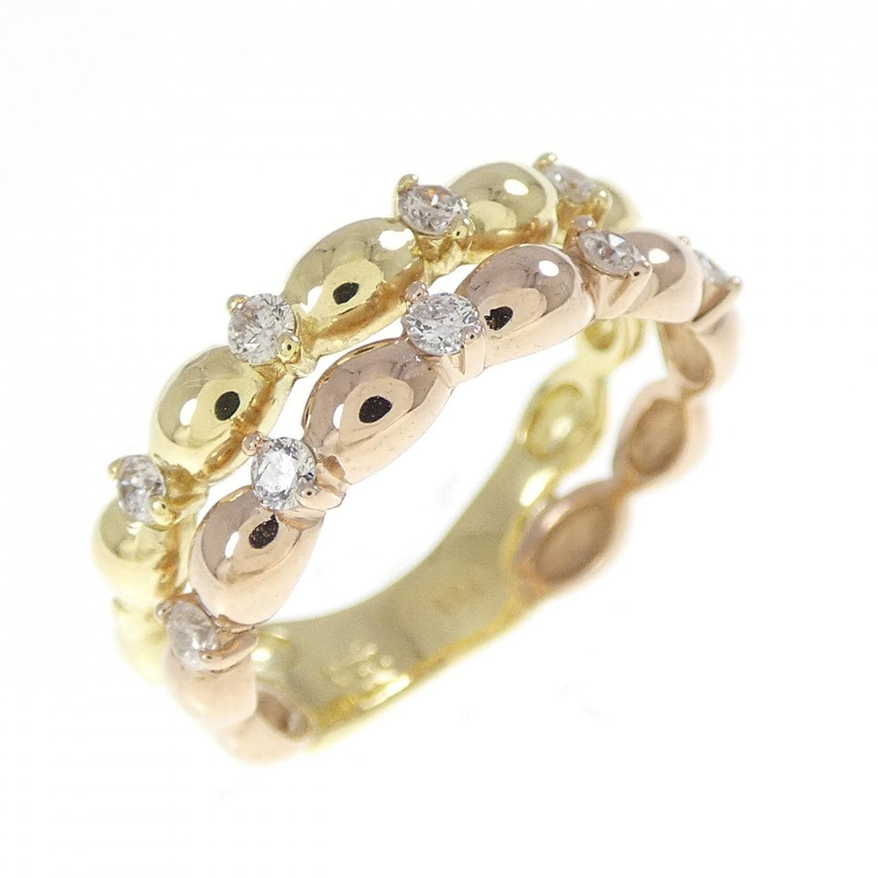 K18YG/K18PG ダイヤモンド リング 0.20CT