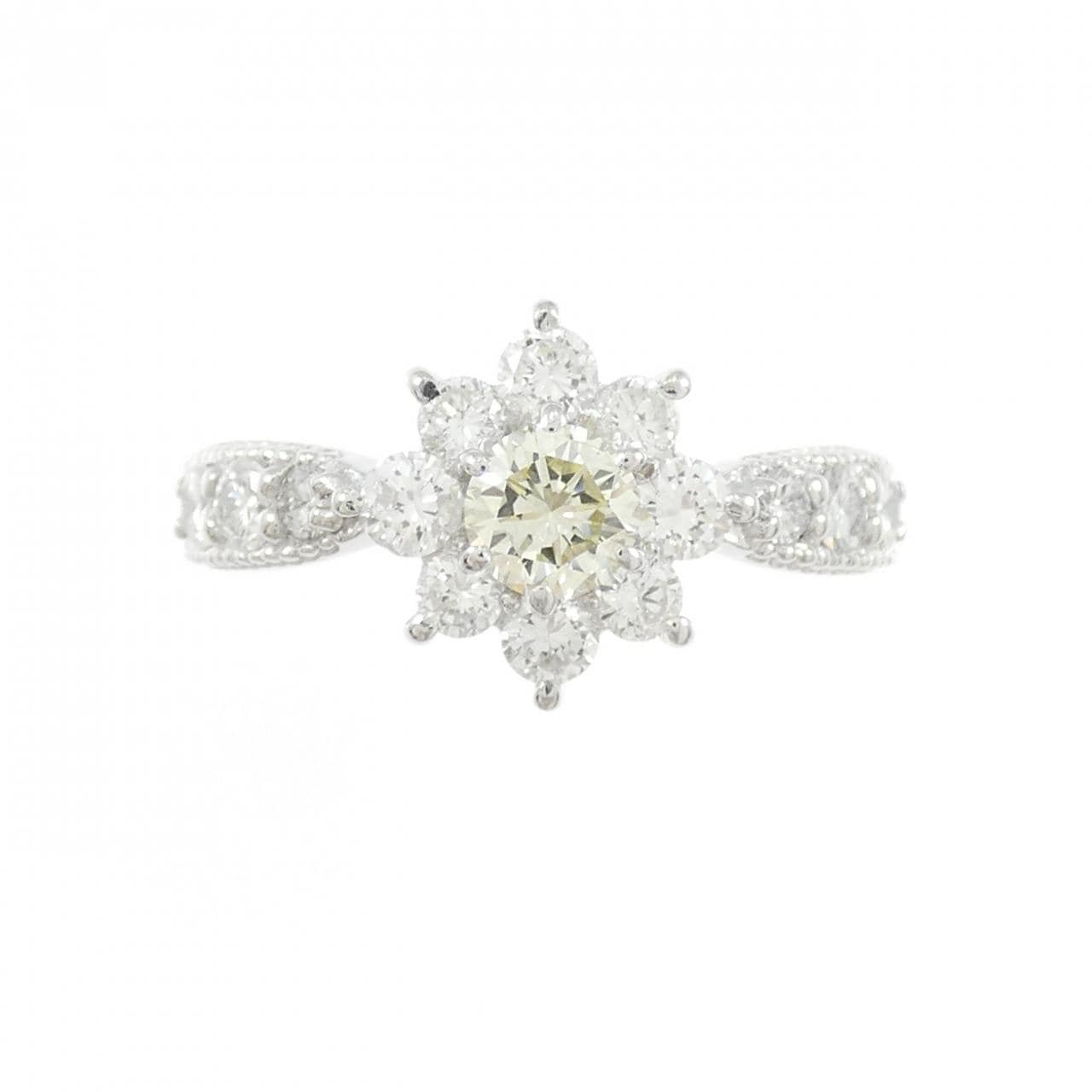 PT900 フラワー ダイヤモンド リング 0.334CT