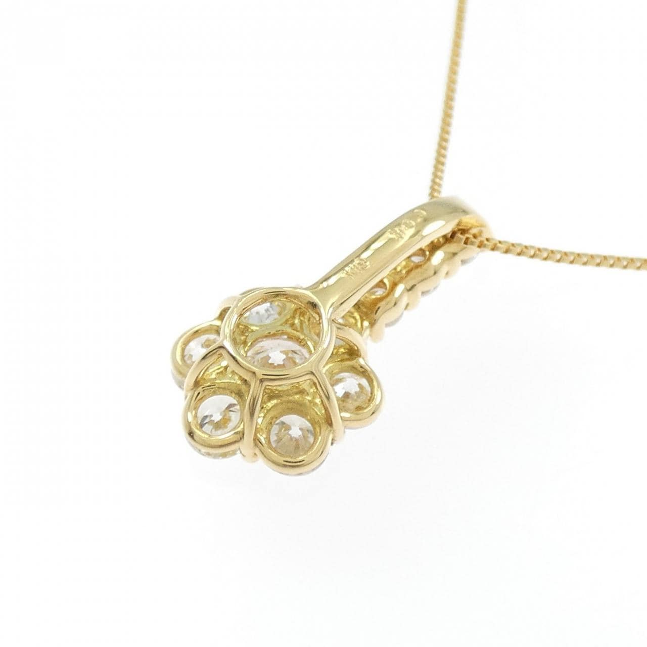 K18YG フラワー ダイヤモンド ネックレス 1.00CT