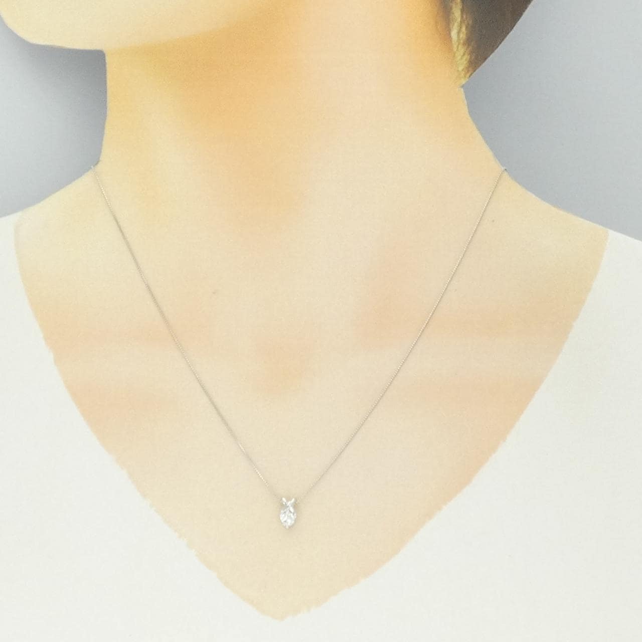 K18WG ダイヤモンド ネックレス 0.206CT