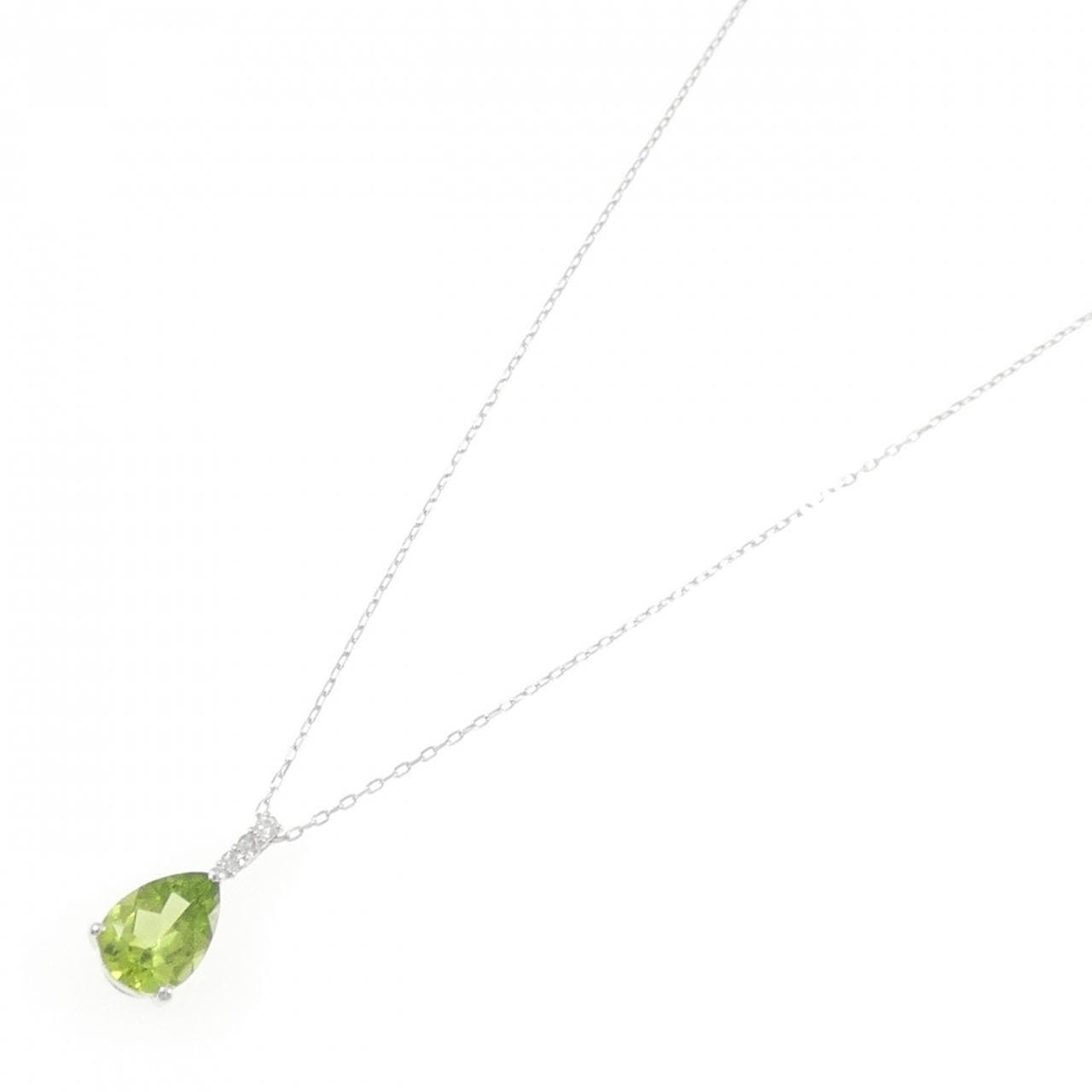K18WG ペリドット ネックレス 2.66CT