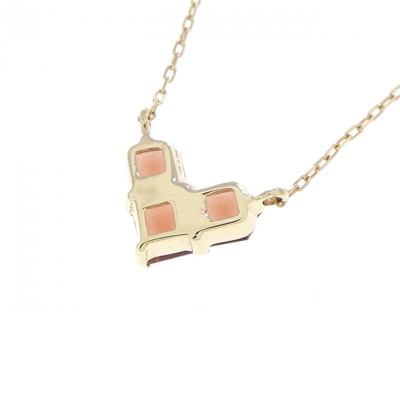 K10YG ハート ガーネット ネックレス