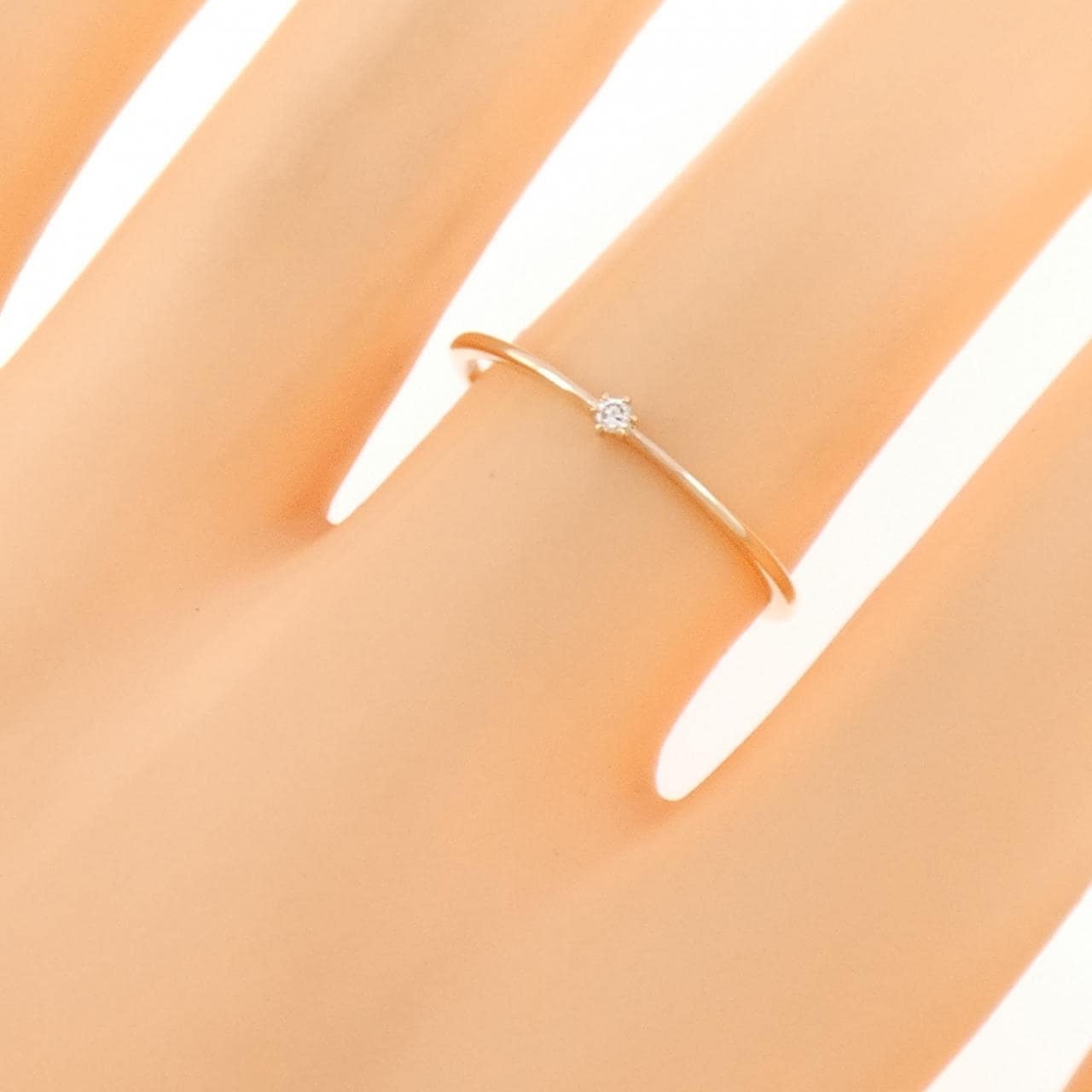 K10PG ソリティア ダイヤモンド リング 0.01CT