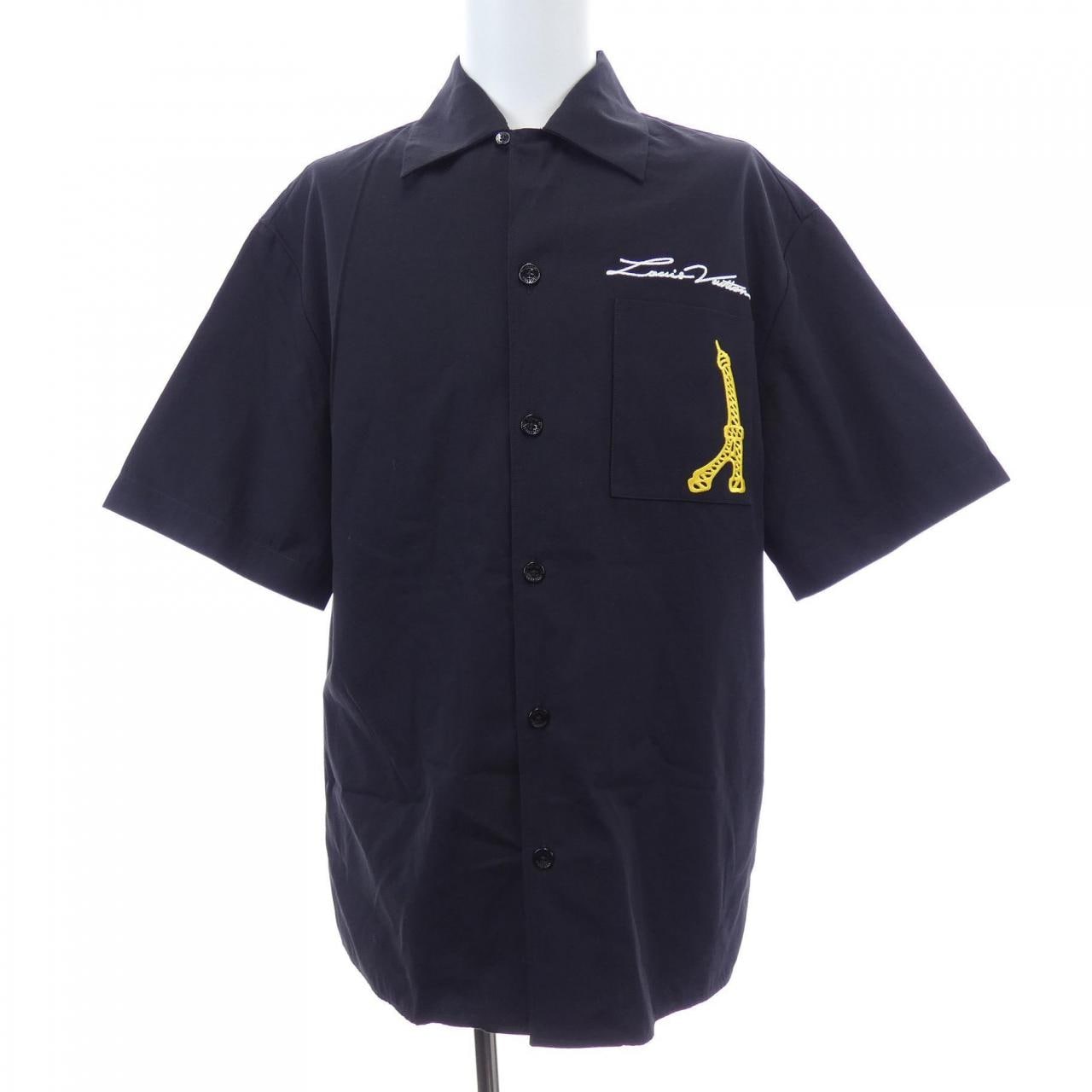 ルイヴィトン LOUIS VUITTON オープンカラーショートスリーブコットンシャツ HQS95WIKE S／Sシャツ