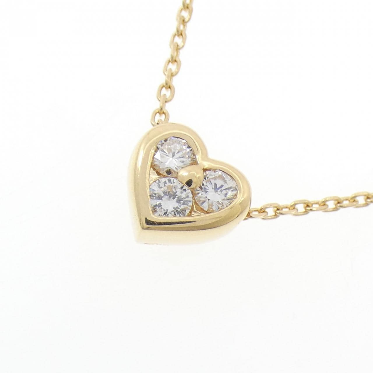 K18YG ハート ダイヤモンド ネックレス 0.24CT