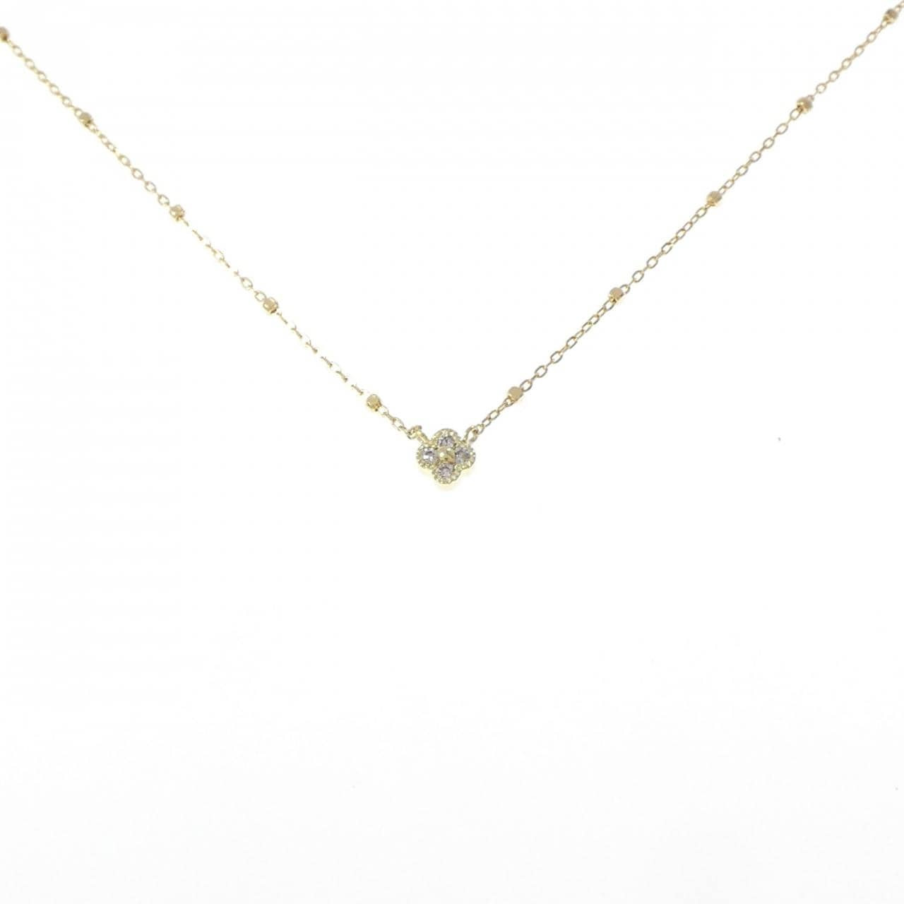 K18YG フラワー ダイヤモンド ネックレス 0.04CT