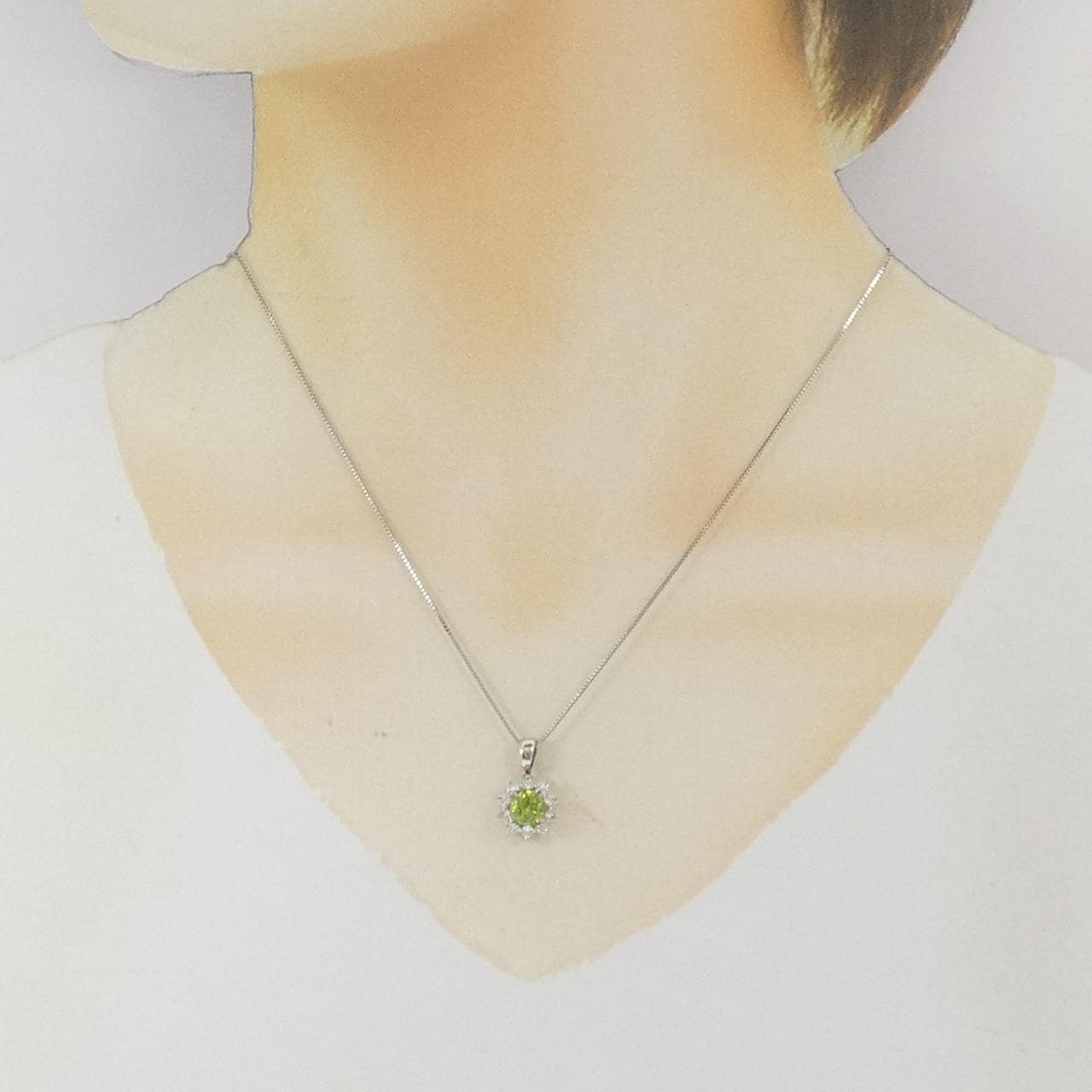 PT900/PT850 ペリドット ネックレス 0.88CT