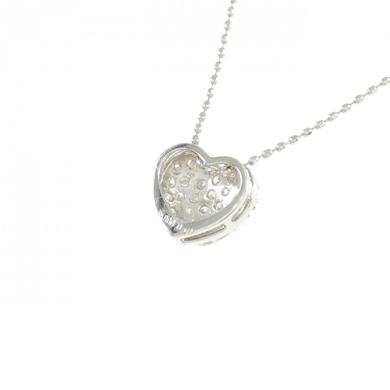 PT900/PT850 ハート パヴェ ダイヤモンド ネックレス 0.30CT