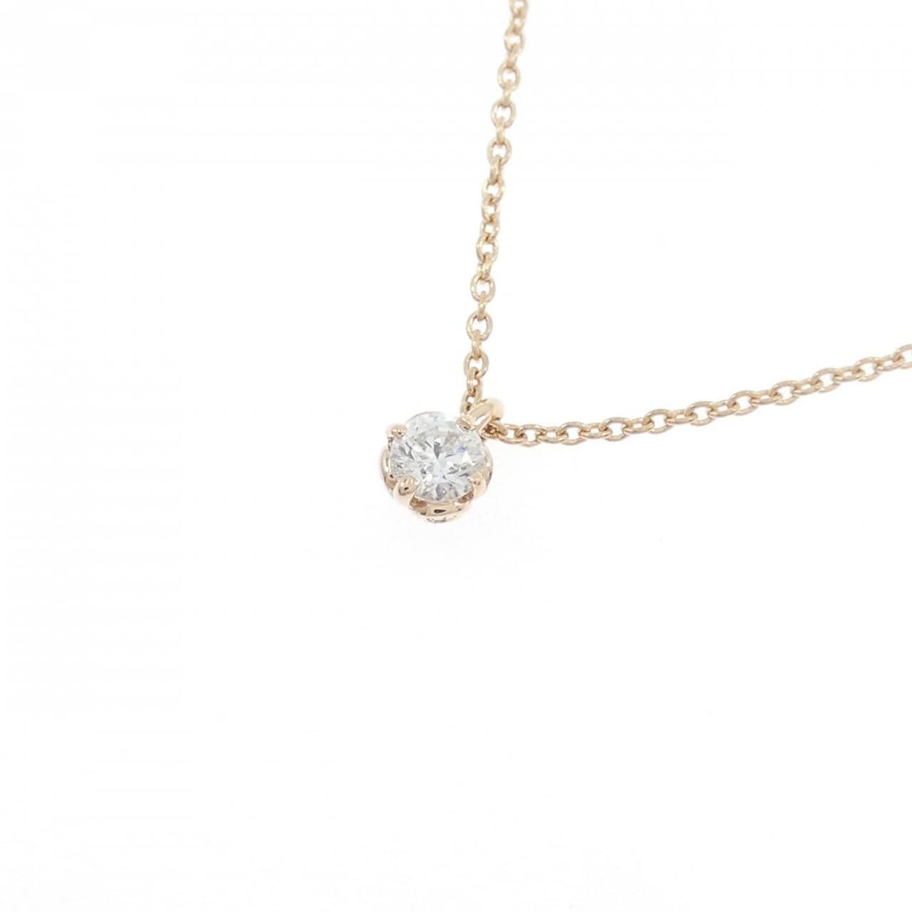 K18PG ソリティア ダイヤモンド ネックレス 0.11CT