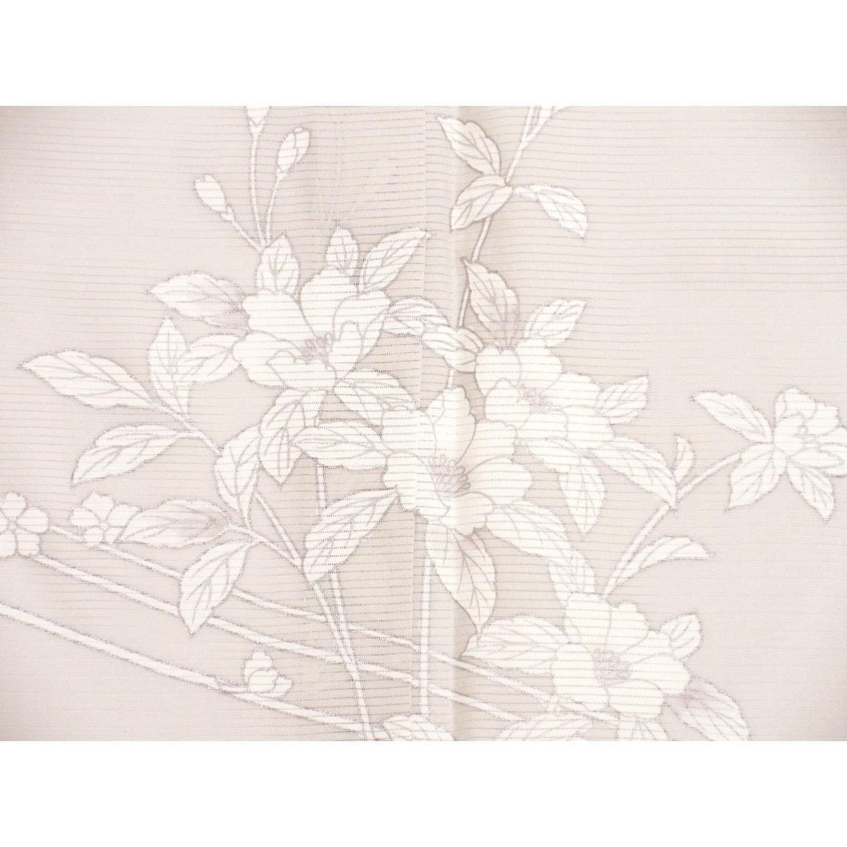 【新品】単衣　駒絽訪問着　友禅銀彩加工