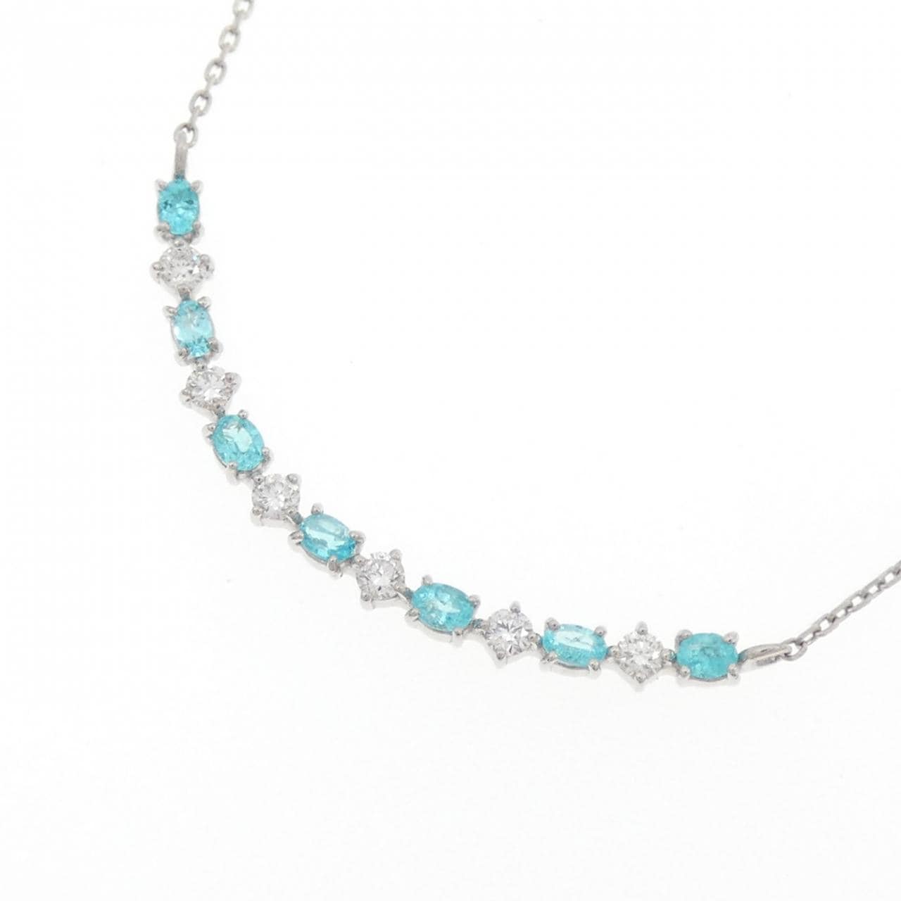 PT900/PT850 パライバトルマリン ネックレス 0.18CT