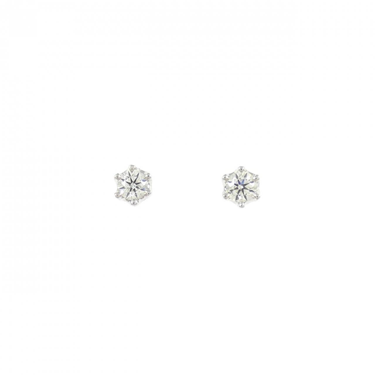 PT900 ソリティア ダイヤモンド ピアス 0.10CT