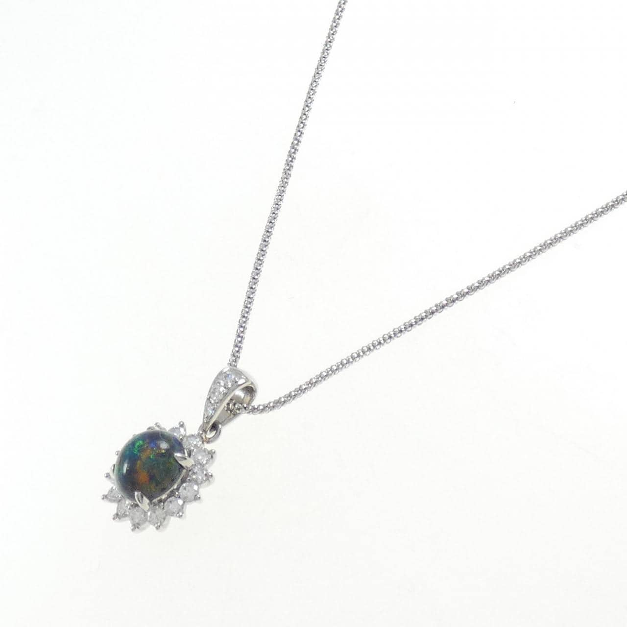 PT/K18WG Black OPAL Necklace 2.22CT